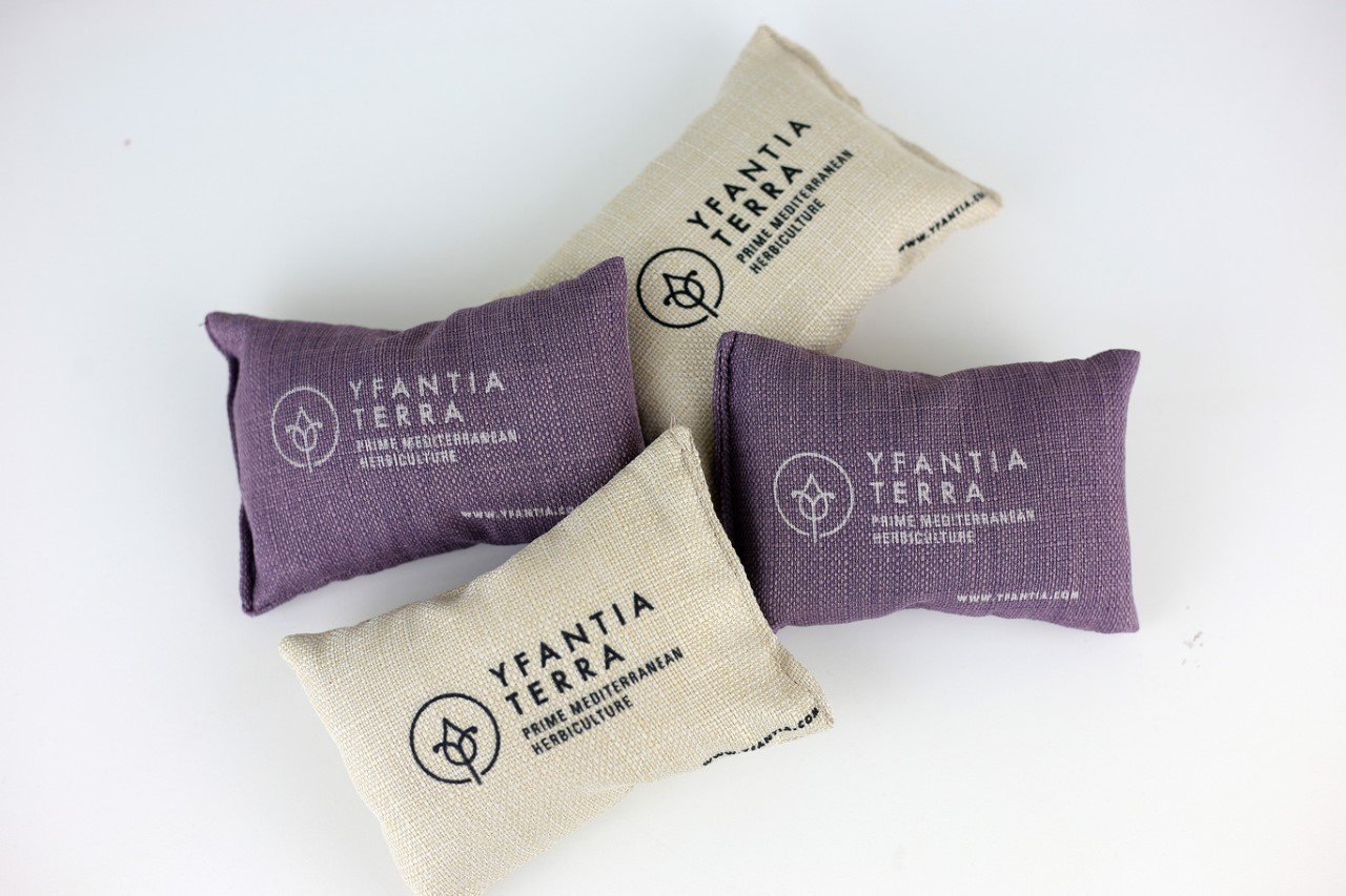 μωβ εκρου μαξιλαράκια λεβάντας