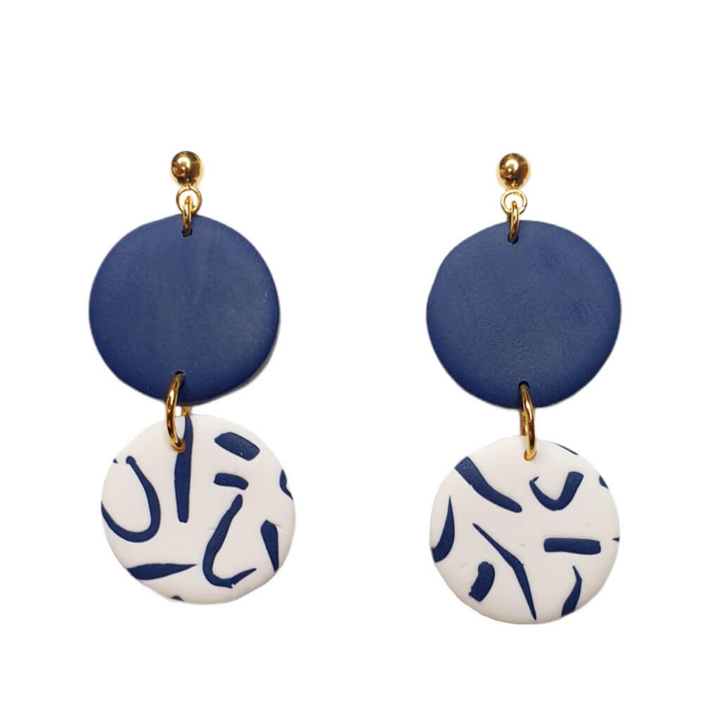 μπλε σκουλαρίκια πολυμερικός πηλός