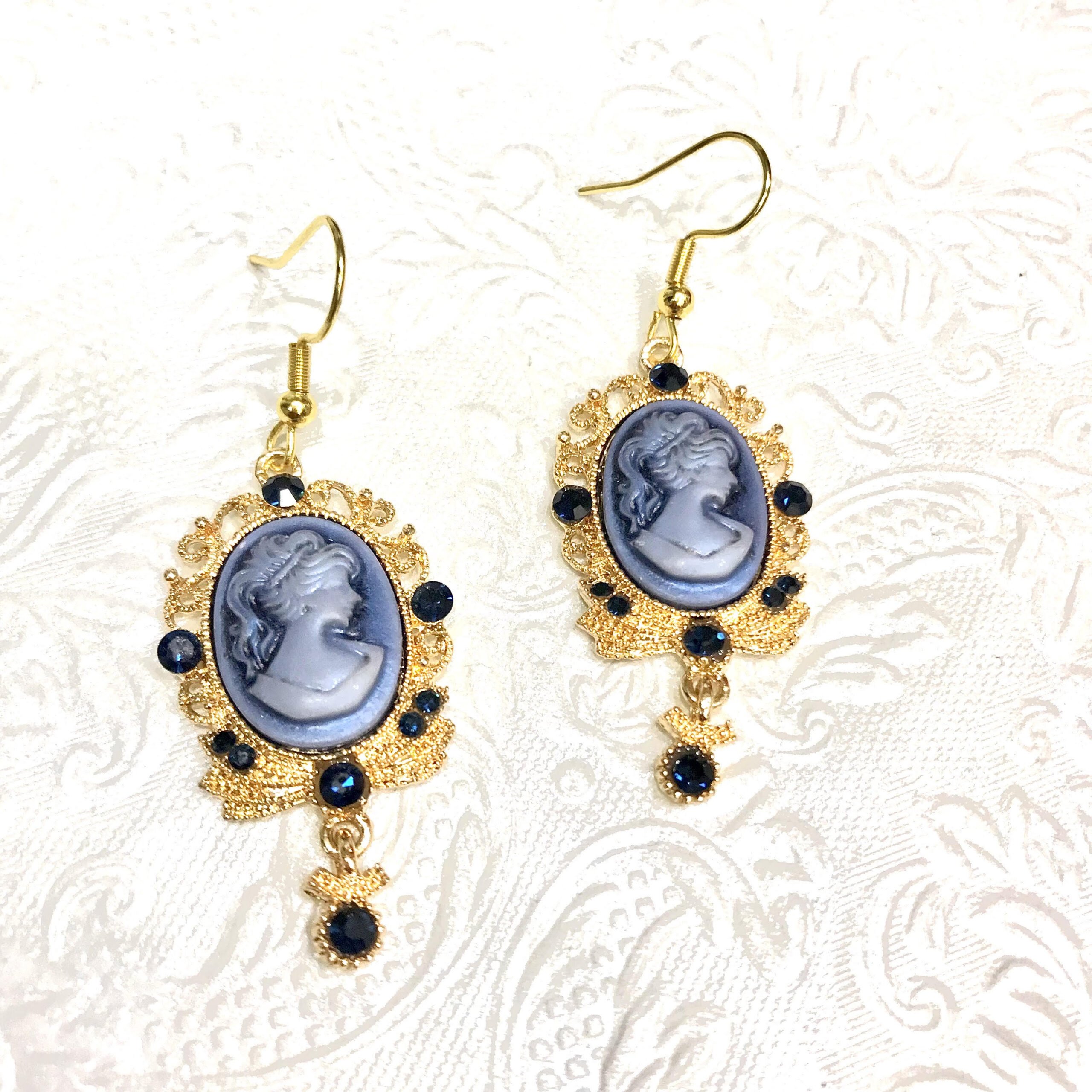 cameo μπλε σκουλαρίκια