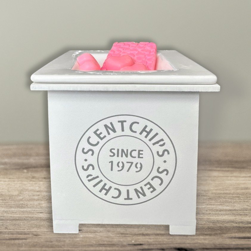 Αρωματιστής Scentchips Ξύλινος με Μεγάλο Πορσελάνινο Δοχείο Υποδοχής Άσπρος - Image 3